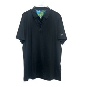 Birdie Bound Polo Shirt Mens XL Blue Flamingo Print Golf Performance Stretch